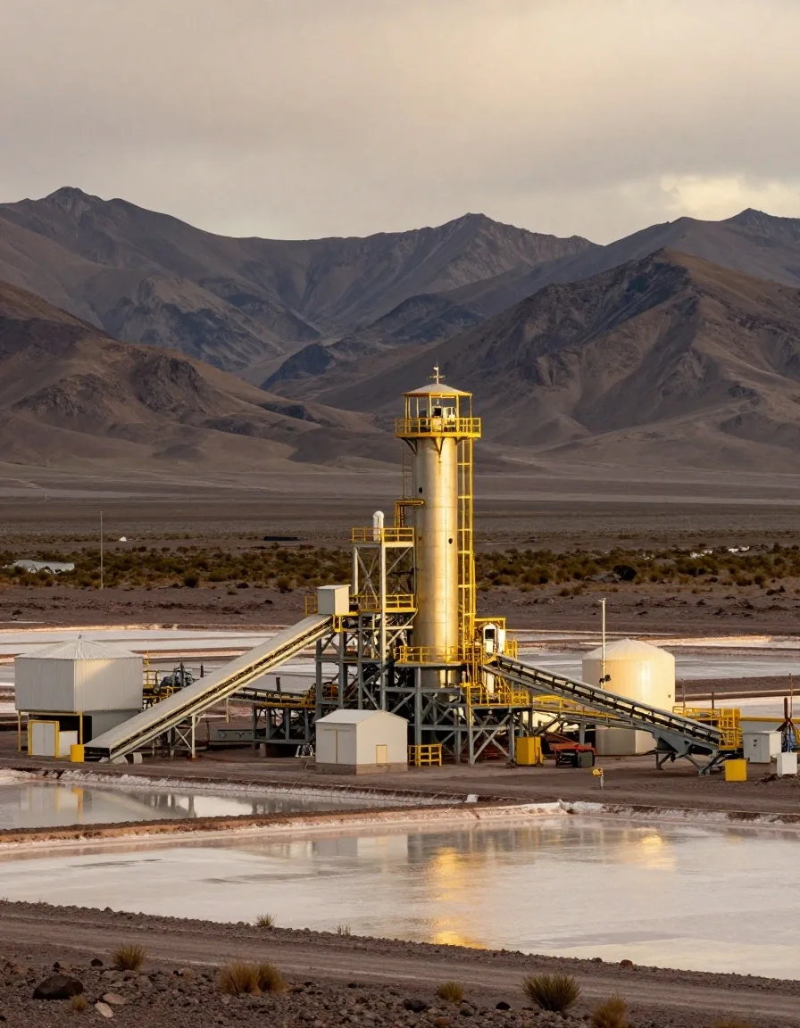 Instalación de procesamiento minero en el norte argentino