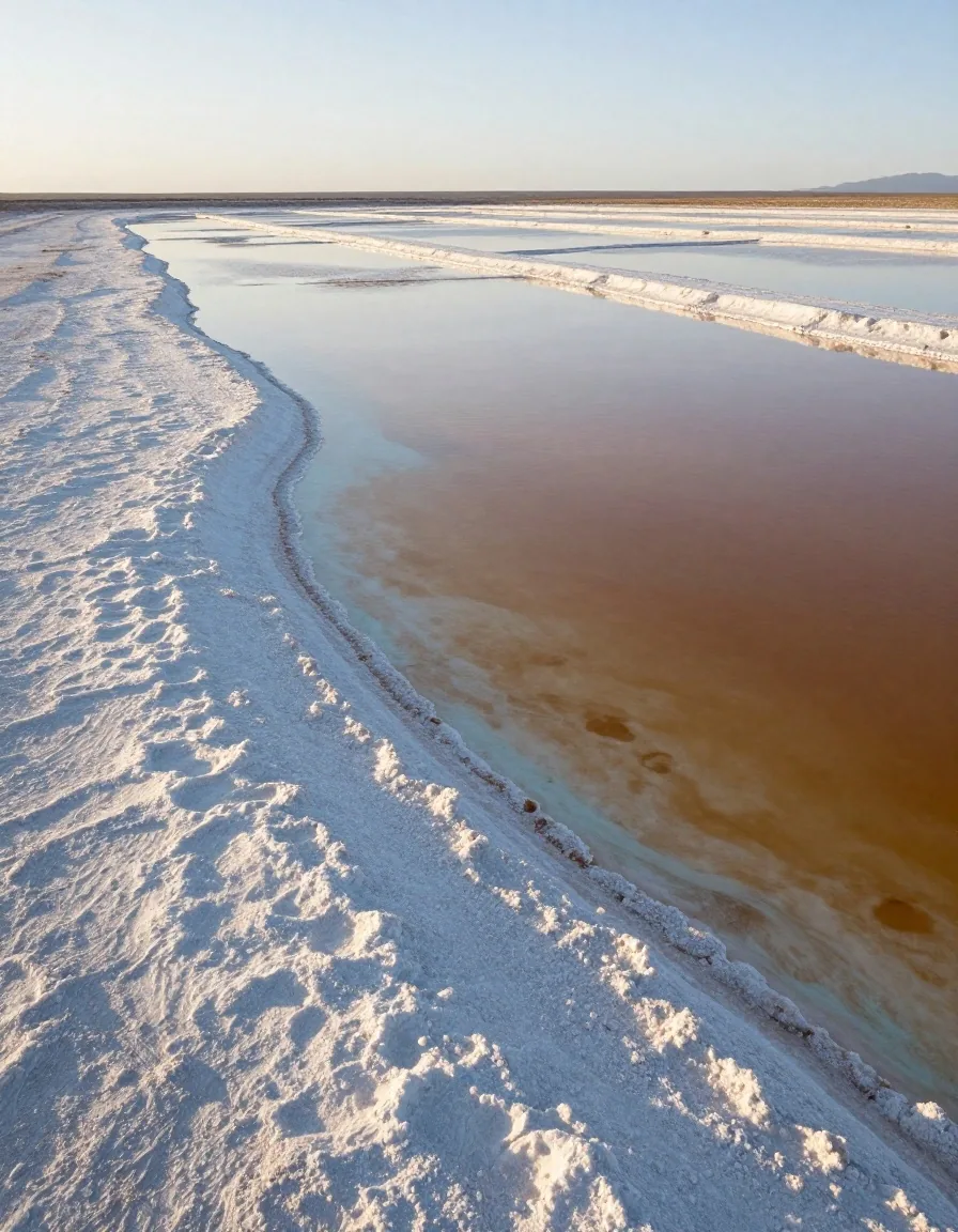 Piletas de evaporación de salmueras de litio en el altiplano argentino