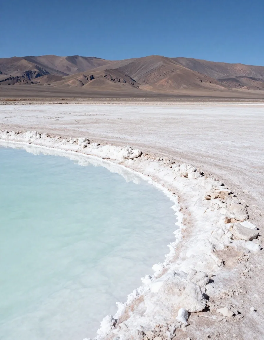 Piletas de evaporación de salmueras de litio en el altiplano argentino